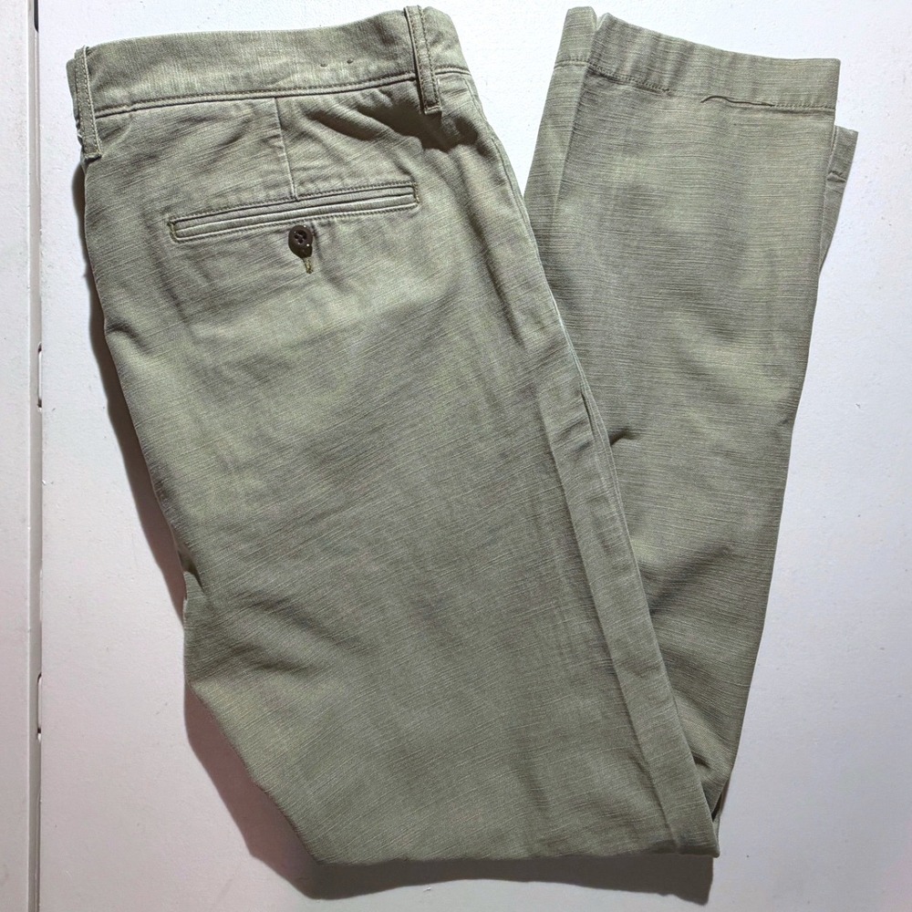 J.Crew 484 Slim Fit Chino Pants Mens 36x32 Olive Green Cotton Trousers